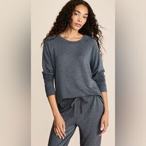 Lou & Grey Signature Sweatshirt and Sweatpants Set, Charcoal Gray, Size XXS